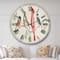 Designart 'Chickadee And Red Farmhouse Bird On Branch Farmhouse Wall Clock